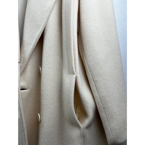 Vtg Forecaster of Boston Wool Coat Womens Size 8 Ivory Double Breasted Old Money - Picture 13 of 16